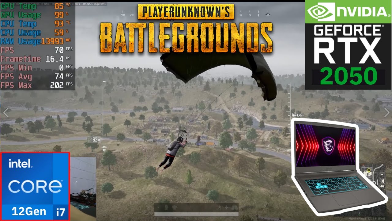 MSI Thin 15 B12UCX-2418TH i7 12Gen RTX 2050 4G 144Hz :  PUBG PC How many FPS?