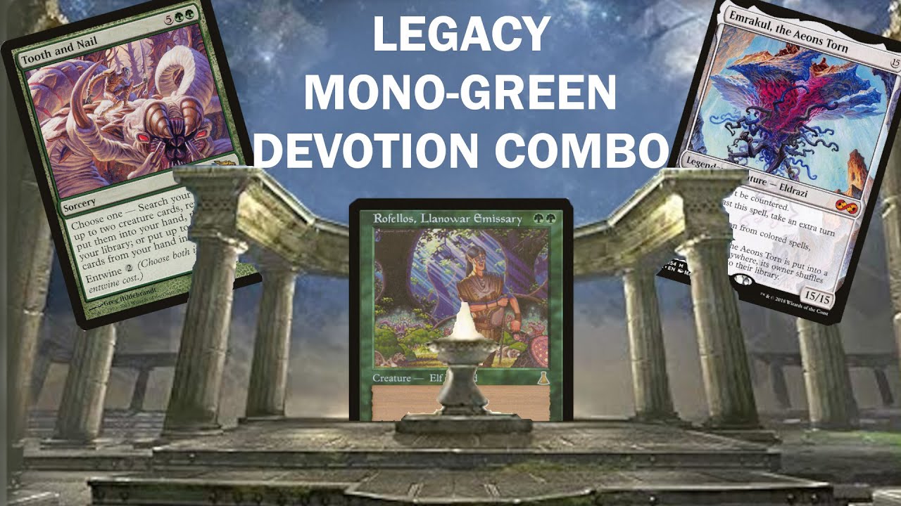 HOPELESSLY DEVOTED TO GREEN! Legacy Mono-Green Devotion Tooth and Nail Combo! Rofellos, Emrakul MTG