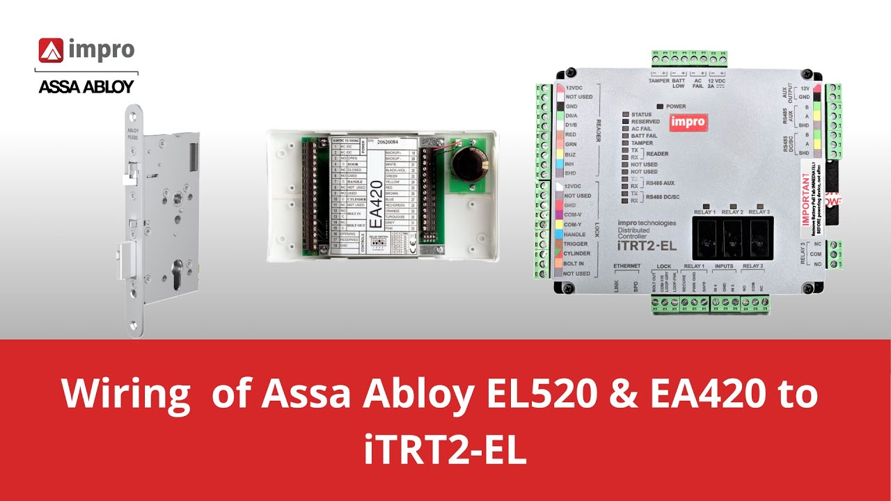Wiring of  Assa Abloy EL520 & EA420 to iTRT2-EL