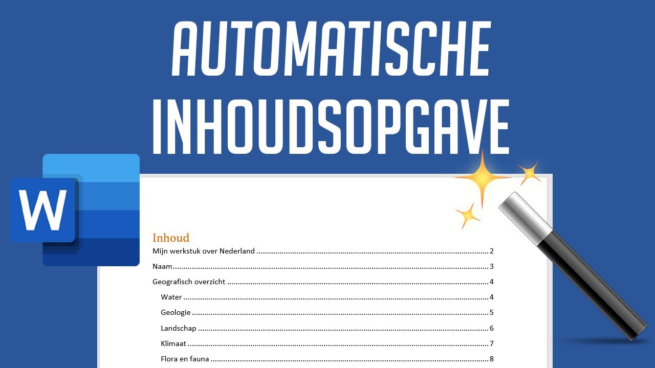 Automatische inhoudsopgave maken in Word 2019