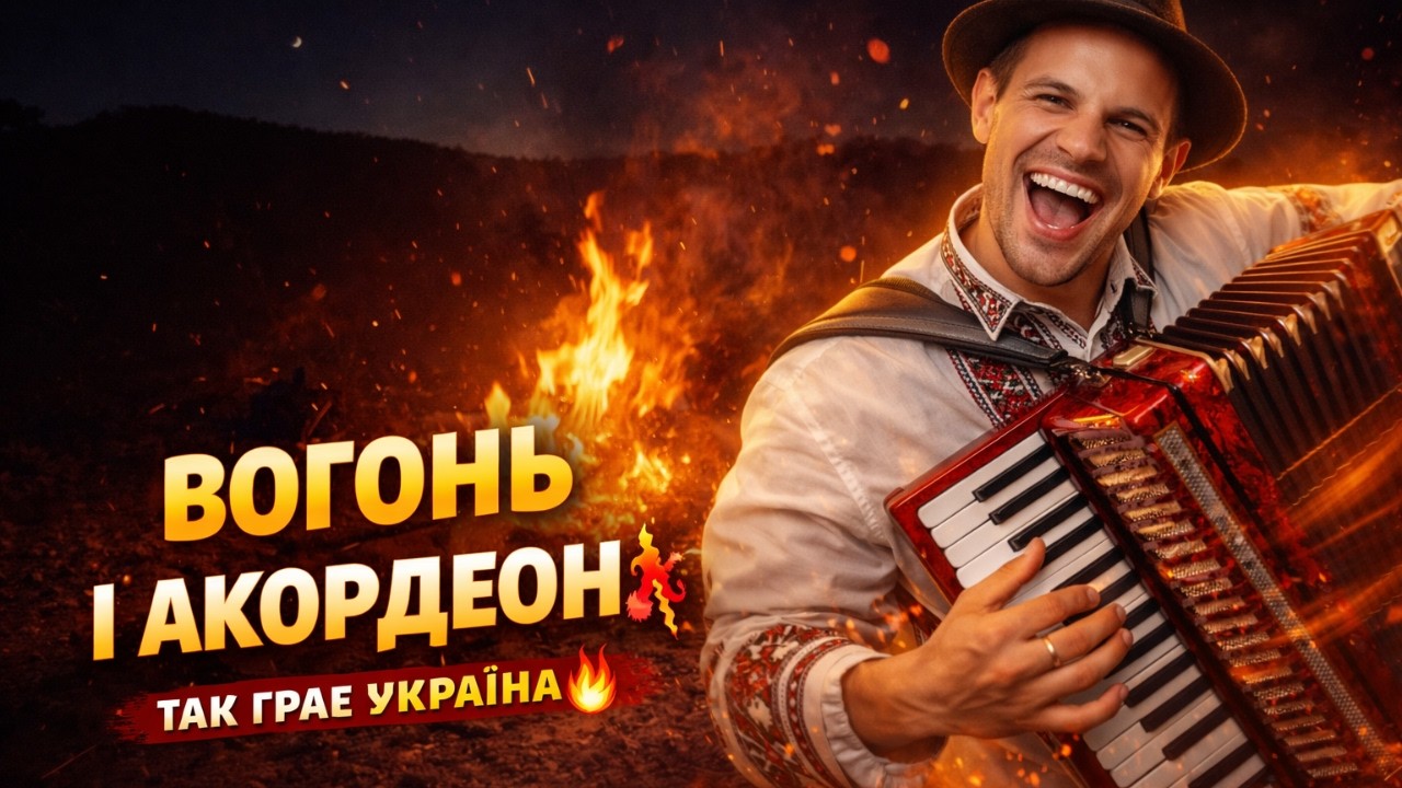 🔥 ЗАПАЛЬНА УКРАЇНСЬКА МУЗИКА! Акордеон біля вогню вночі