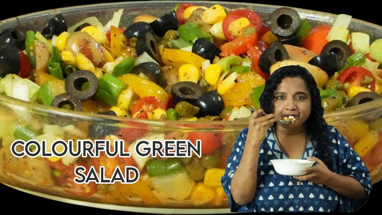Colourful Green Salad | Vegan Great Lent Recipe