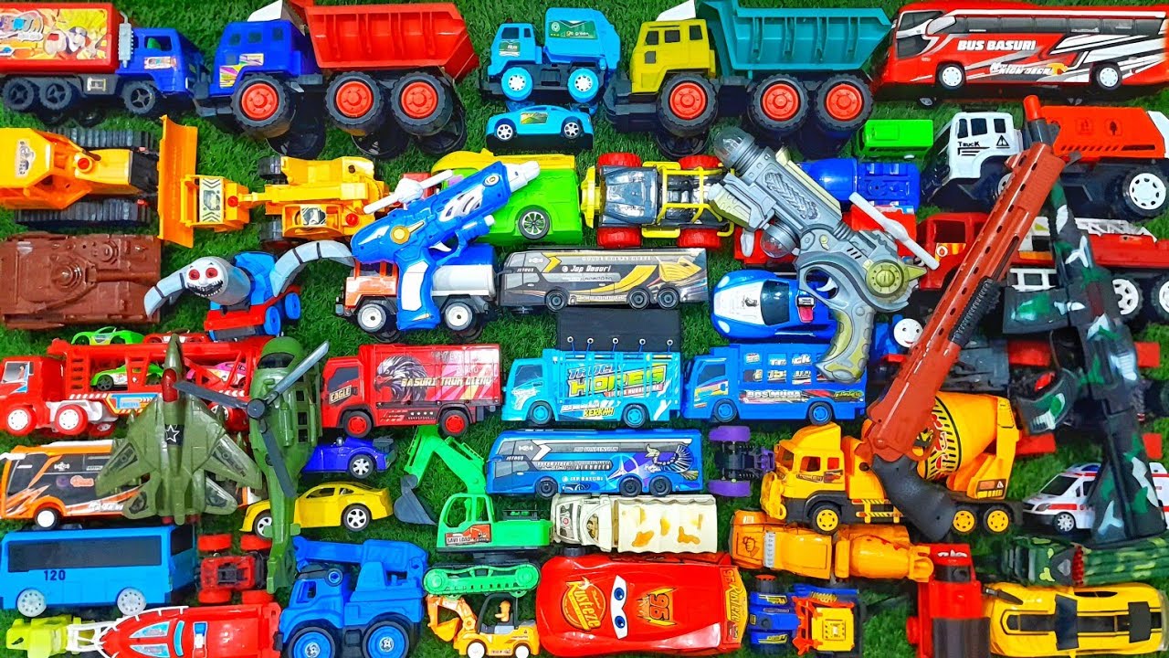 Bus, Mobil Jeep, Kereta Thomas, Mobil Polisi, Monster Train, Truk Oleng, Bus Tayo, McQueen, Pesawat