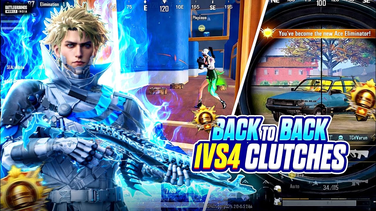 Back to back clutches 🔥 | Intense 1vs4 clutches in conqueror lobby | Bgmi