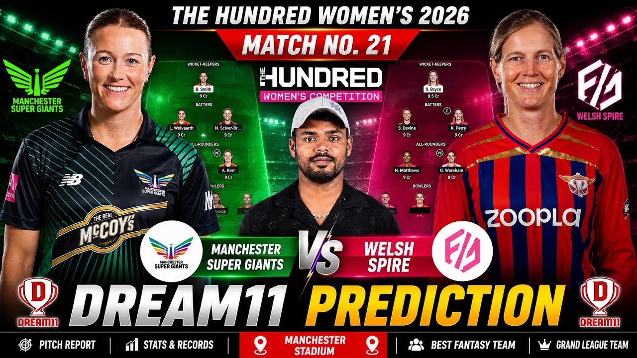 MSG W vs WEF W Dream11 Prediction Today | Manchester Originals W vs Welsh Fire W Dream11 Team