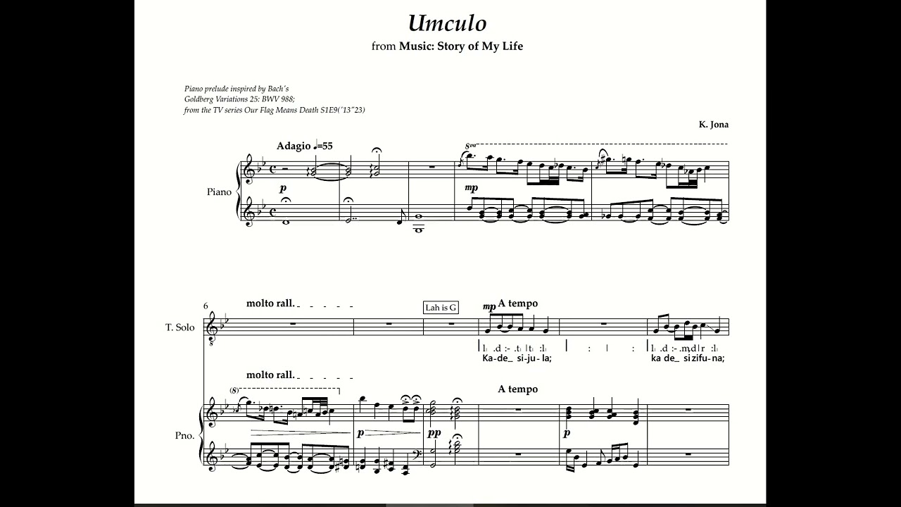 Umculo (Music:Story of My Life) - K  Jona