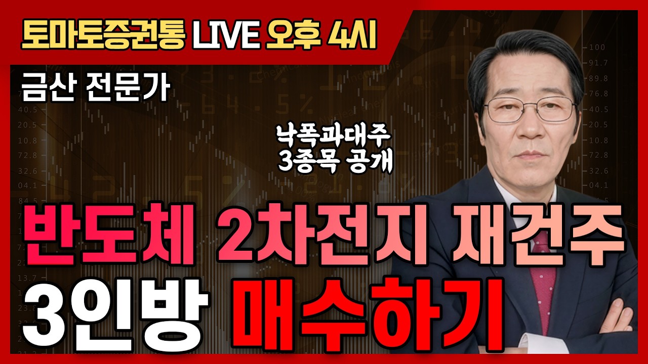 반도체 2차전지 재건주 3인방 매수하기   [토마토 증권통 live] ★금산 전문가★