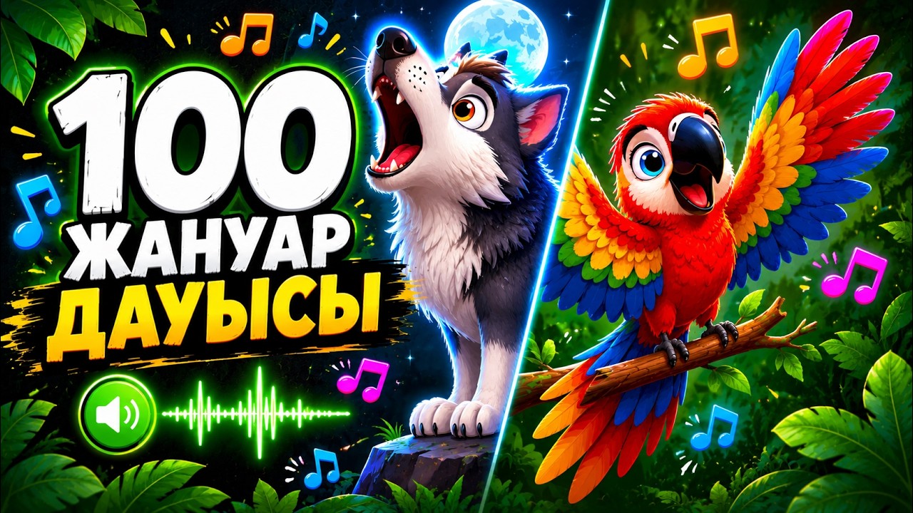 100 Жануар Дауыстарымен | 2–3 Жастағы Балаларға жануарлар әлемі