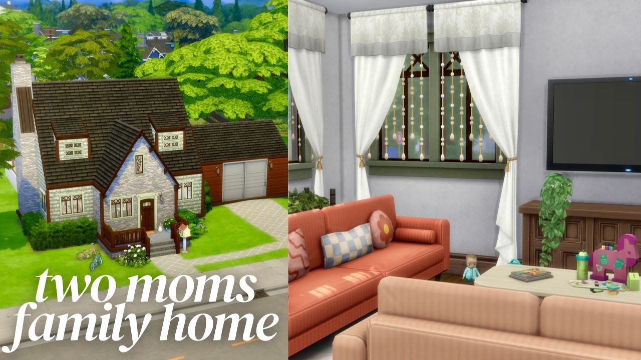 2 Mom Family Home 🏳️‍🌈 - The Sims 4 Speed Build