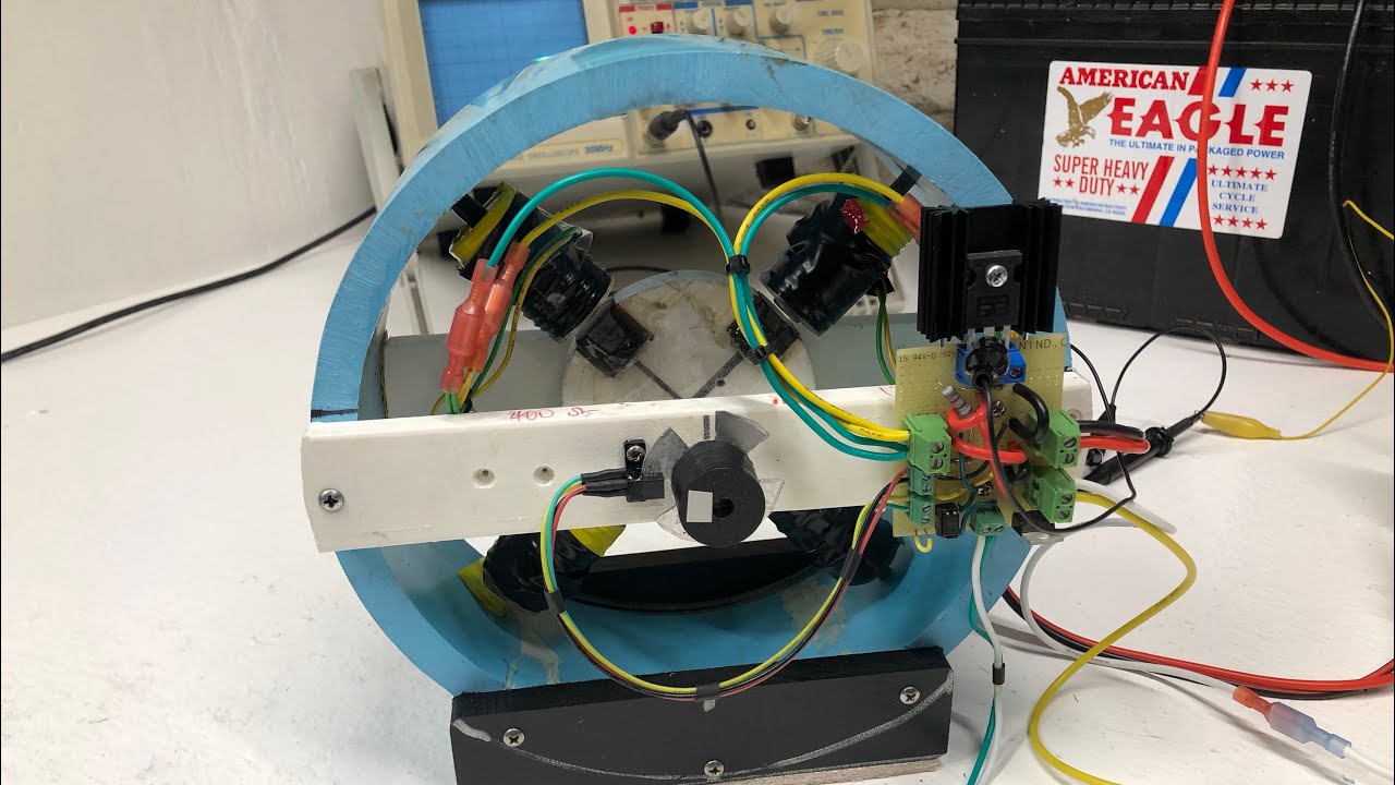 Adams motor type with ceramic magnets ran in repulsion and attraction mode