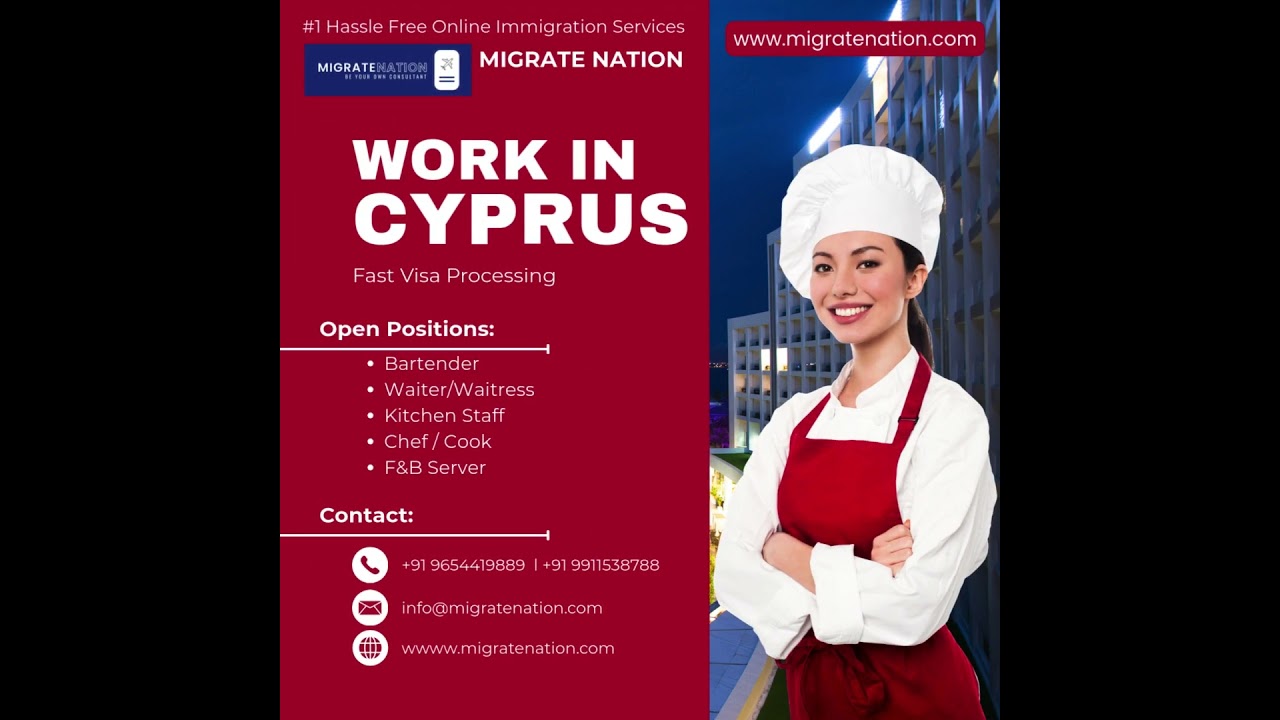 Cyprus Work Permit Visa | Hotels Jobs in Cyprus #applyonline #migratenation #visaexperts