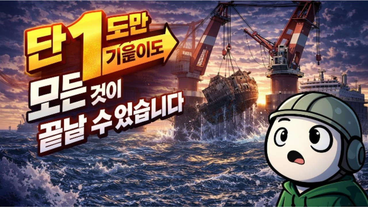 바다 위 2만 톤을 1mm 오차로 든다｜해상 크레인이 안 넘어지는 진짜 이유 (평형수·DP·복원력)