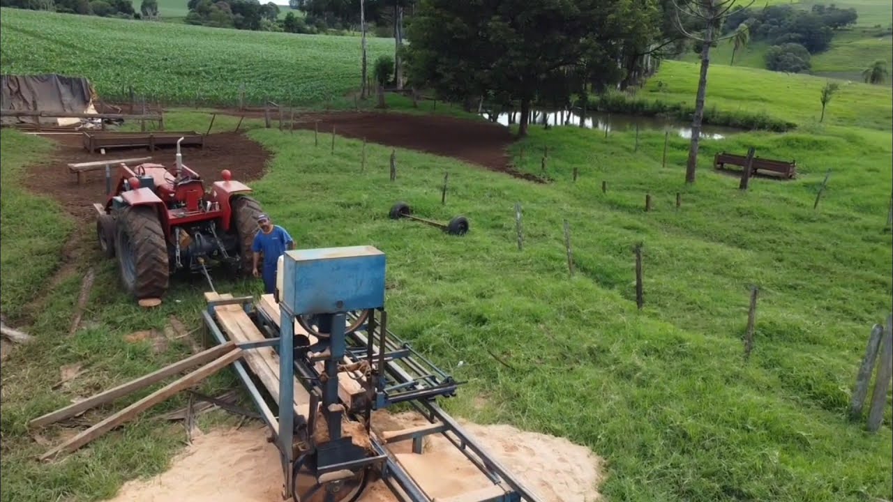 serraria movel tocada a trator X serraria móvel com motor estacionario  35 CV