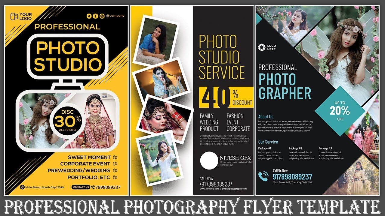 Professional Photography Flyer Template Free Download || Nitesh GFX ||