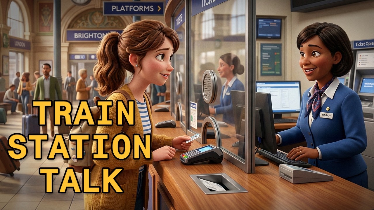 Real Life English at The Train Station | Listening & Speaking Practice for Beginners