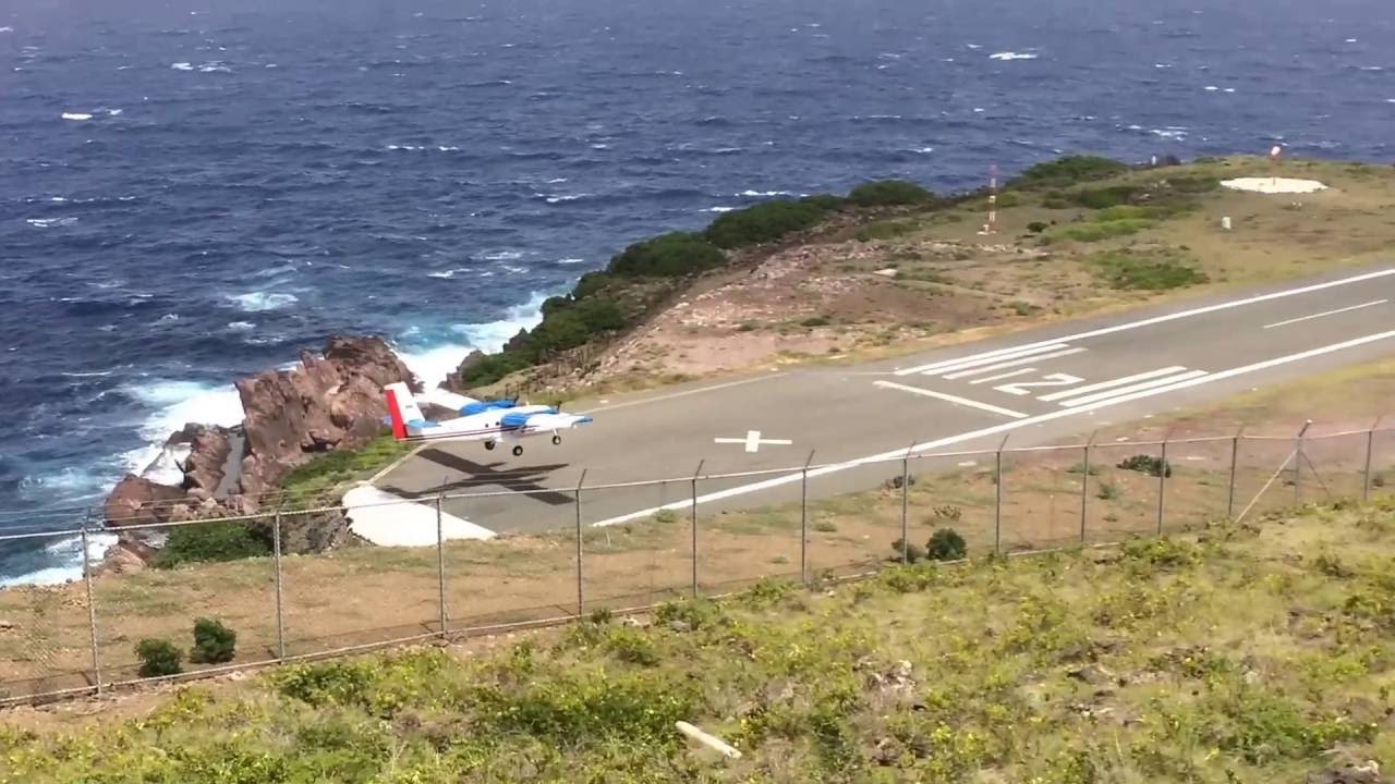 Landing on SABA island Worlds Shortest Runway Juancho E. Yrausquin Airport (SAB)