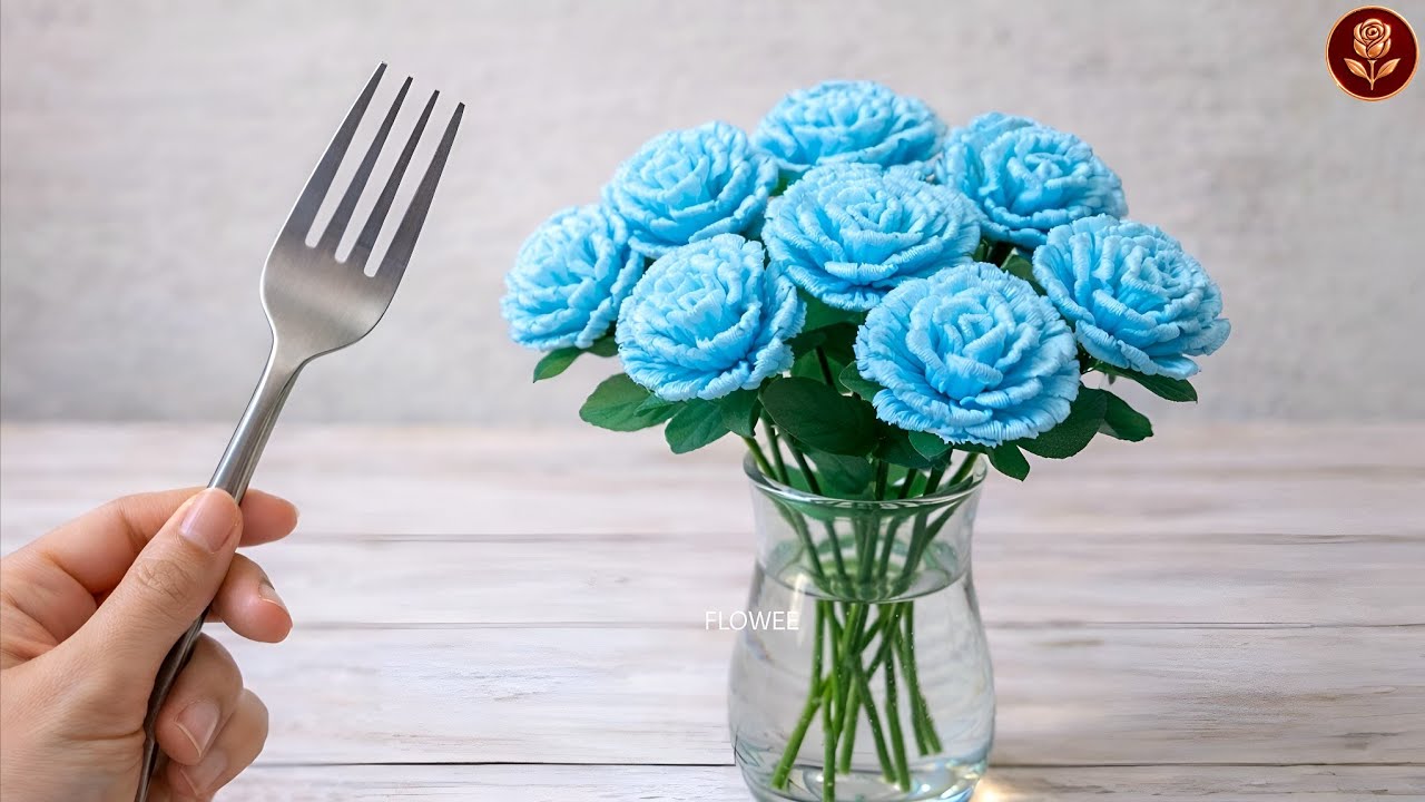 You Won't Believe This Fork Trick! Make Beautiful Satin Ribbon Roses