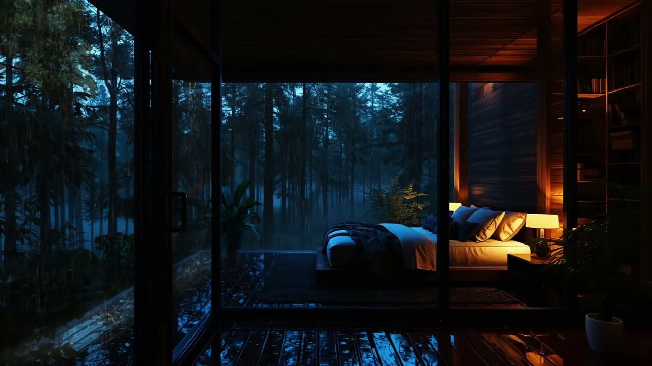 Sleep Through the Night 🌧️ Heavy Rainstorm & Soft Thunder Sounds
