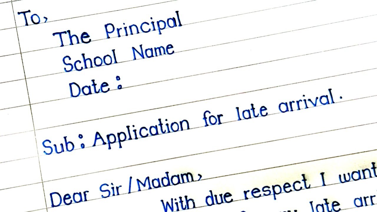 Application For Late Arrival In School || Late Arrival Application || MM Handwriting