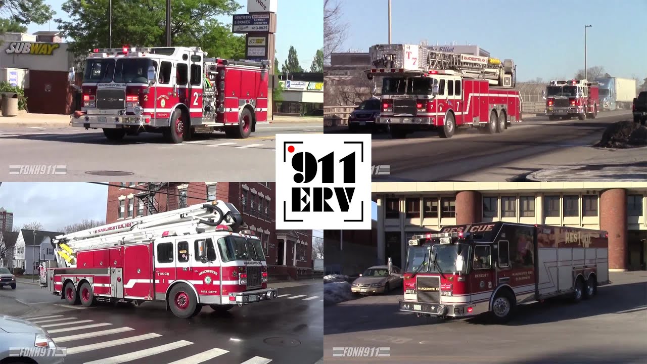 Fire Trucks Responding Compilation 6 | Manchester Fire Department