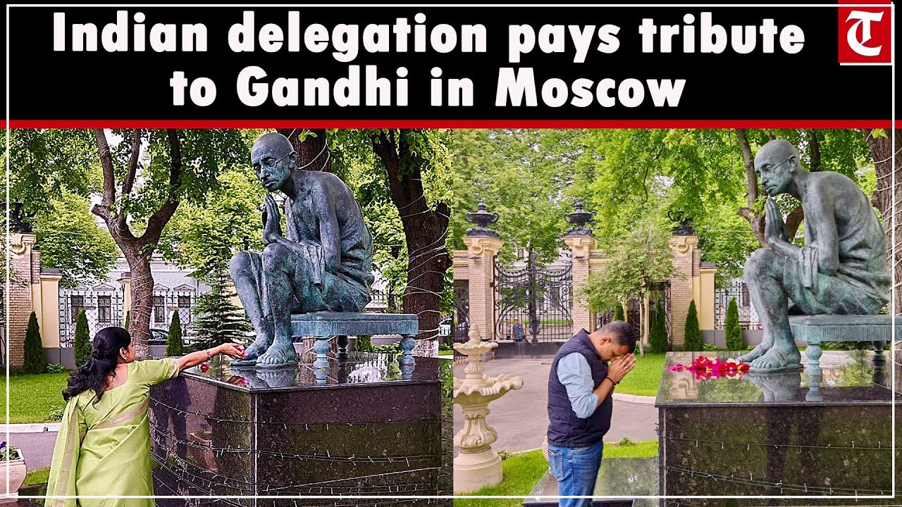 Multi-party delegation pays tribute to Mahatma Gandhi at Indian Embassy in Moscow