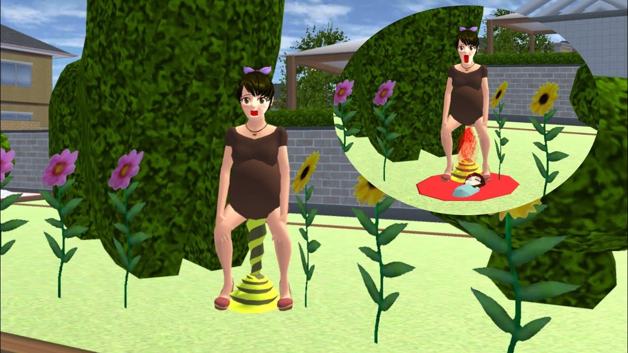 Rina Hamil🤰Gak Tahan E'ek Di Pojok Halaman Rumah Sampai Melahirkan😧 || Sakura School Simulator