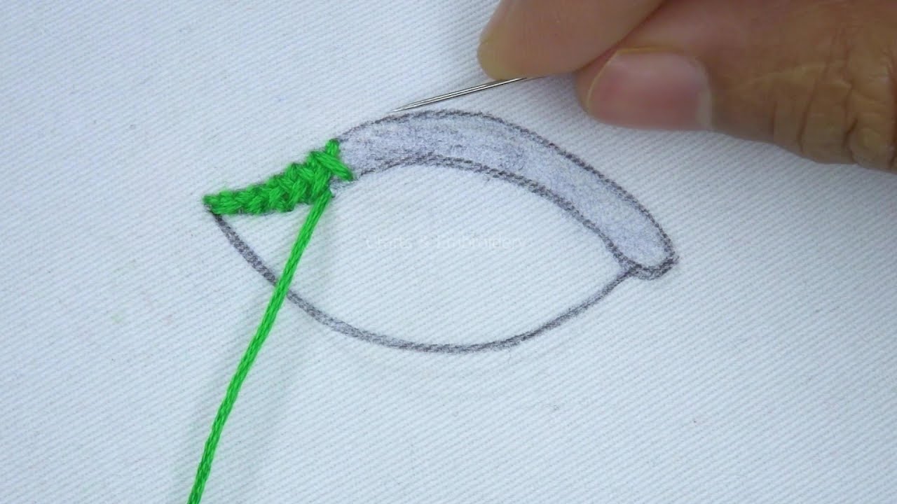Super elegant & cute leaf hand embroidery tutorial | Easy leaf embroidery stitches