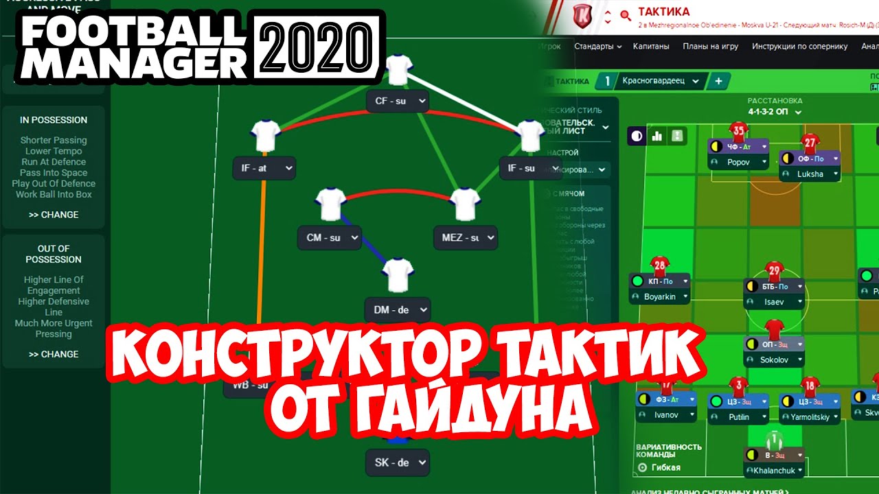 Конструктор тактик от Гайдуна Football Manager 2020