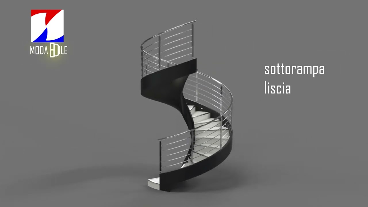 giro 360 gradi scala elicoidale prefabbricata in cemento armato diametro 260 cm con ringhiera