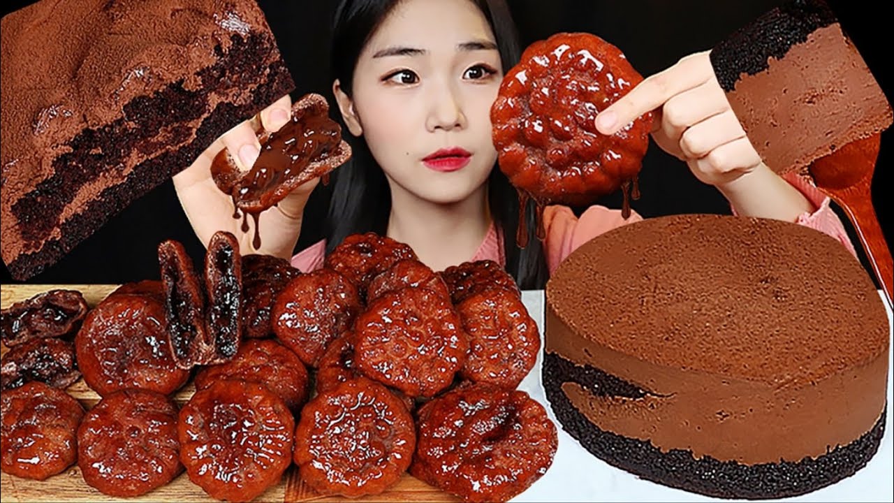 직접 만든 초콜릿 품은 약과🍫 파베 초콜릿 생크림 케이크 먹방 Choco Yakgwa & Pavé chocolate whipped cream cake MUKBANG ASMR