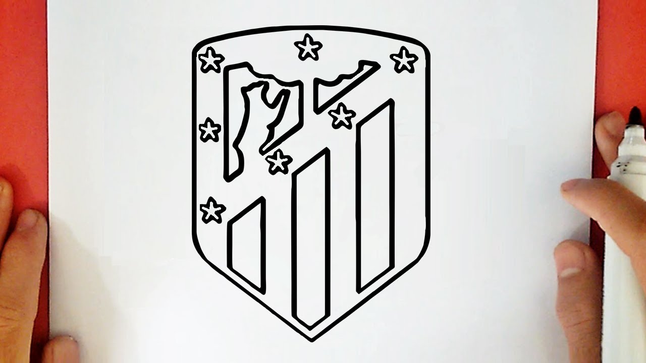 COMO DIBUJAR EL ESCUDO DEL ATLÉTICO DE MADRID