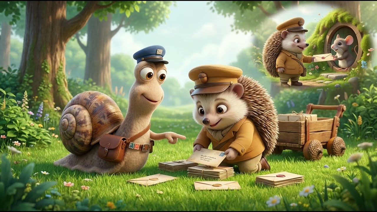 Postmaster Snailbert's Helper | A Snail Mail Adventure 🐌 | Short bedtime stories for kids