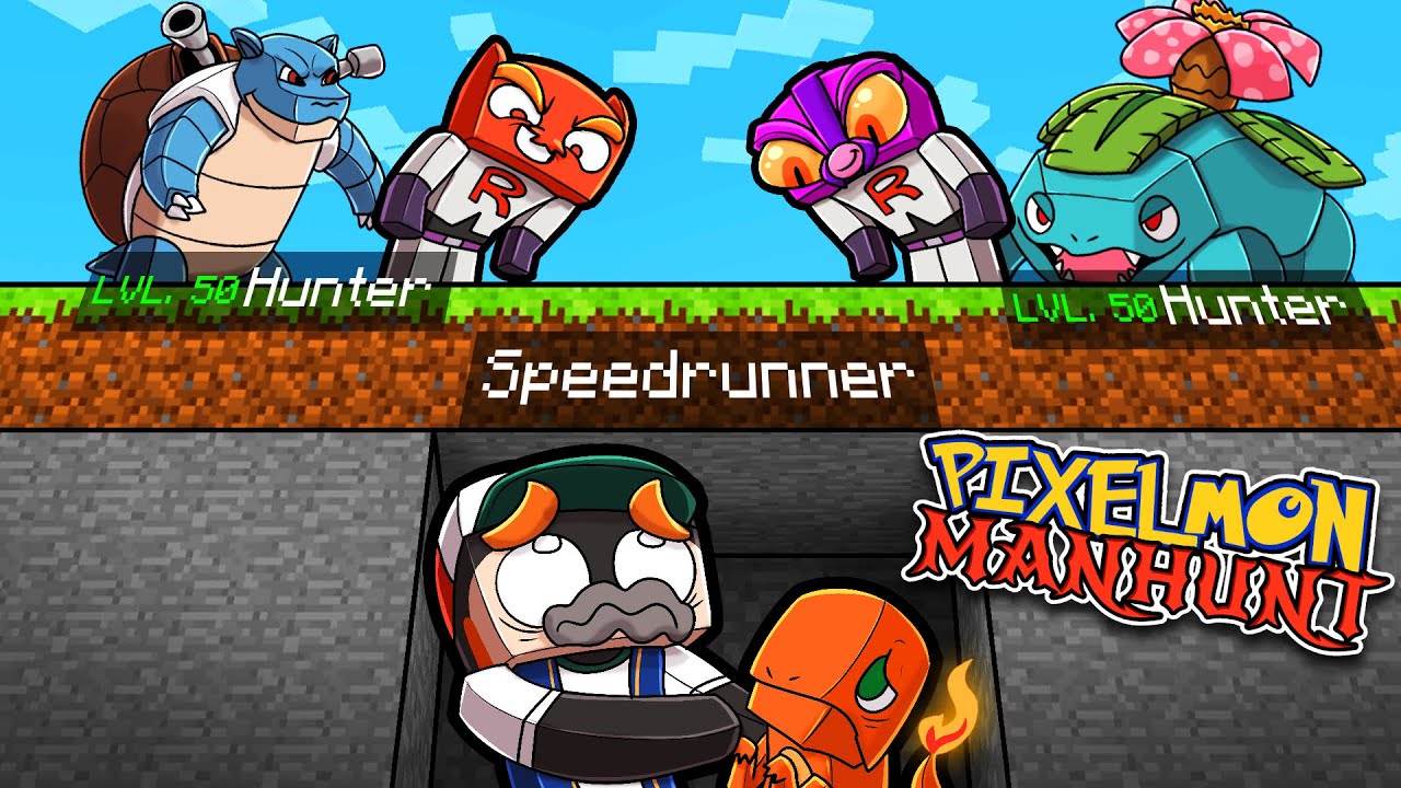 Manhunt PIXELMON! (Speedrunner vs Hunter)