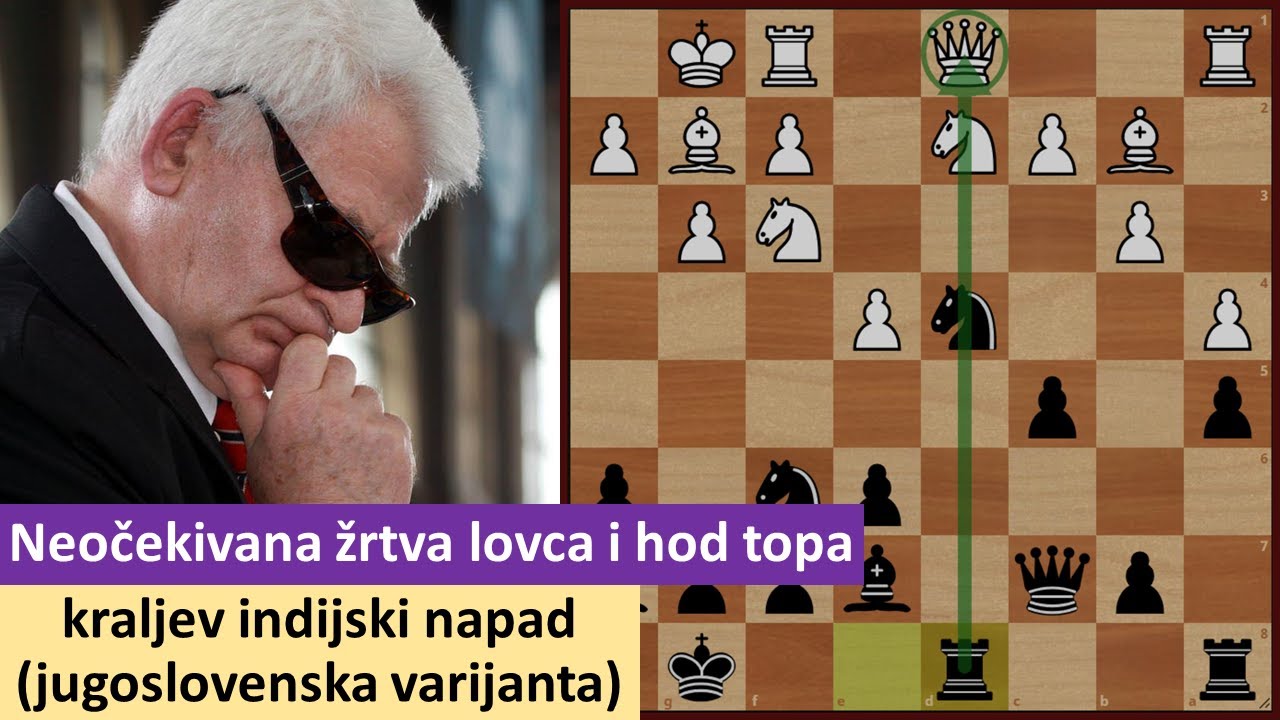 Neočekivana žrtva lovca i hod topa - kraljev indijski napad (jugoslovenska varijanta)