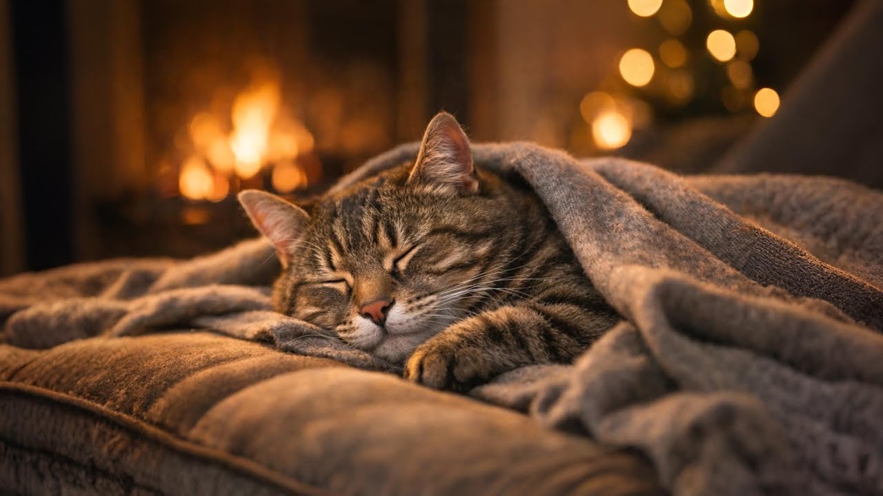 Relaxing sound of a purring cat relieves anxiety and provides a sound and warm sleep. #purringcats