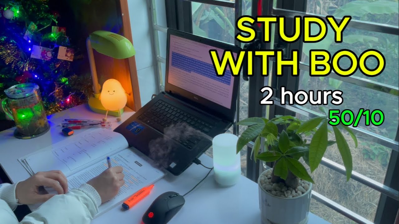 #105: 2 HOURS STUDY WITH ME 🌤️ | Sunset | Pomodoro 50-10 | Real Time | Ambient Sound