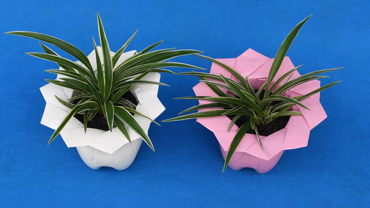 Beautiful Flower Pots -2nd Design from Recycle Plastic Bottle | Recycle plastic bottles flower vase