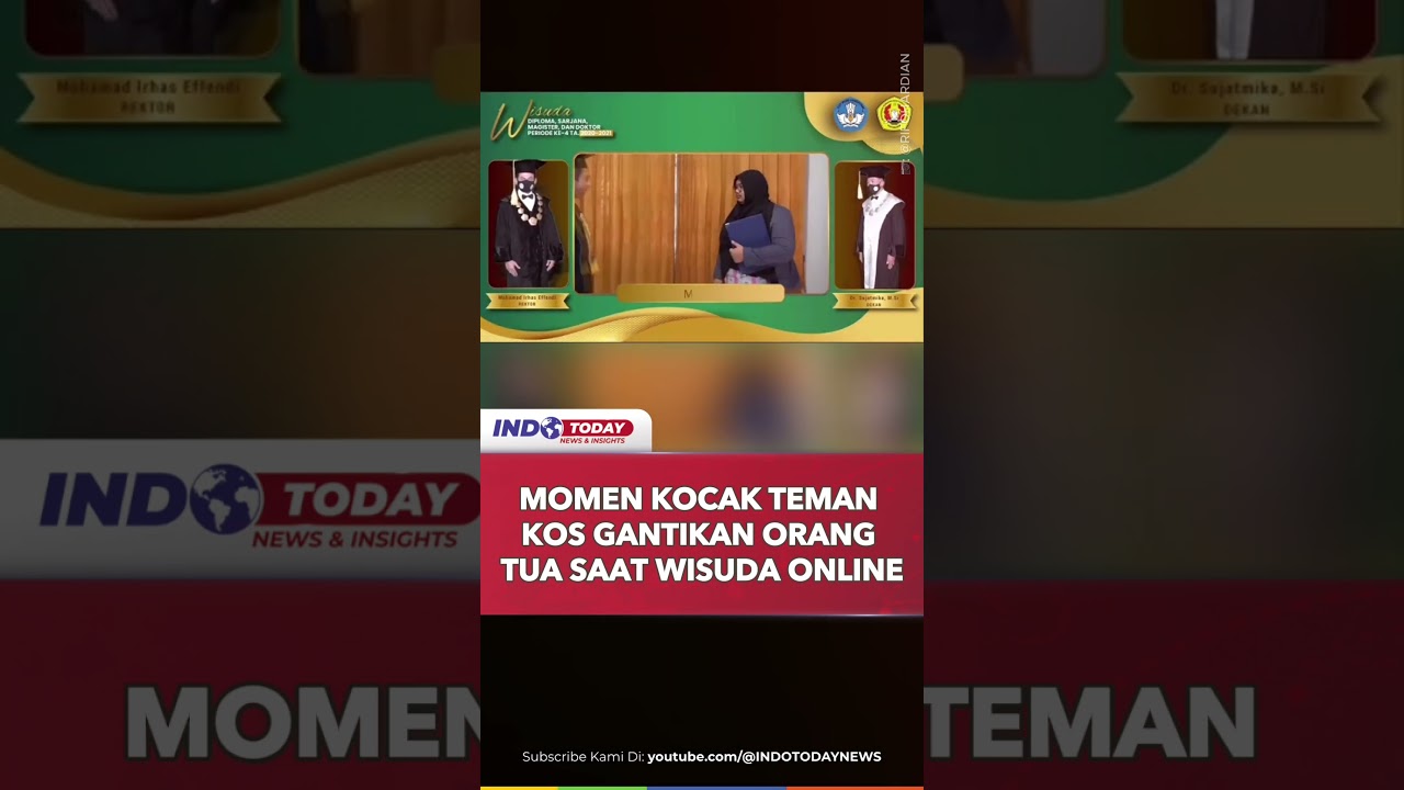 MOMEN KOCAK TEMAN KOS GANTIKAN ORANG TUA SAAT WISUDA ONLINE #dosen #wisuda #mahasiswa #skripsi #fyp