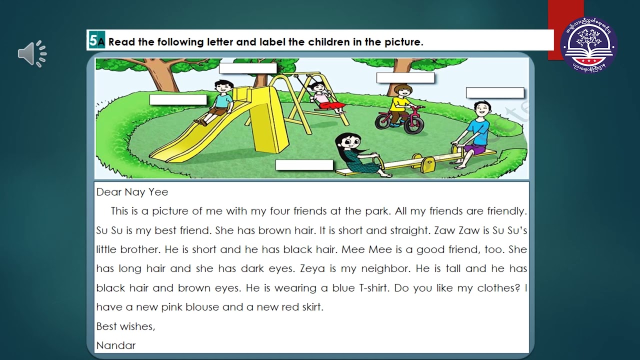 Grade 4 English, Unit (1) (အပိုင်း-၅)