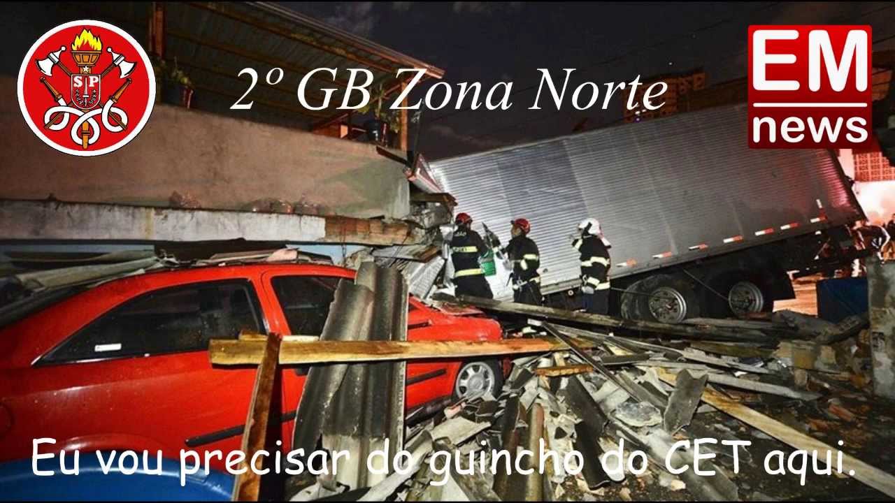 Caminhão desgovernado atinge 3 casas - Áudio COBOM