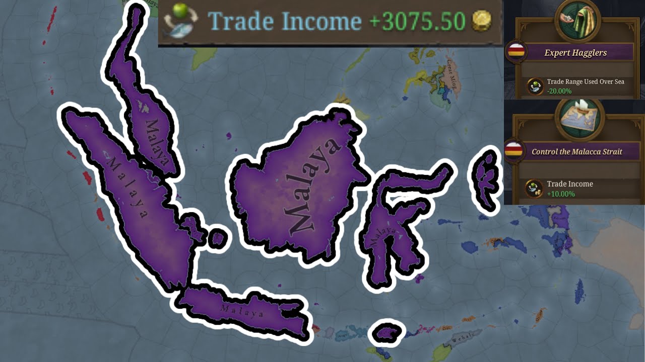 I created a TRADING EMPIRE as malaya by exporting cloves in EU5