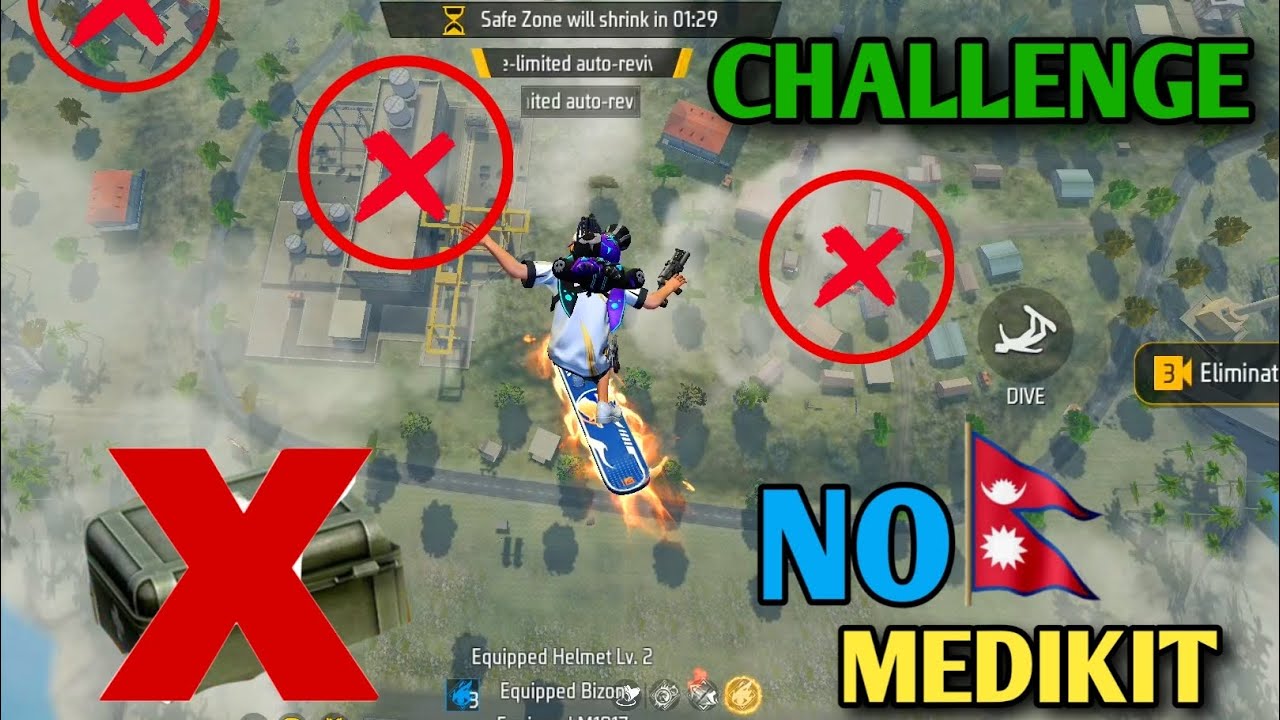 NO MEDIKIT 😱 CHALLENGE IN BR-SOLO RANK 🎯🎯