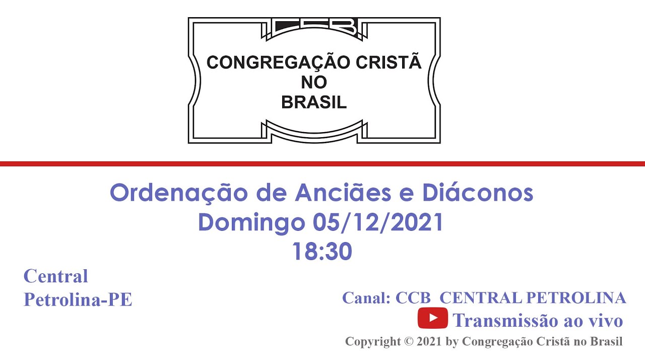 ORDENAÇÃO DE ANCIÃES E DIÁCONOS - PETROLINA/PE - 05/12/2021