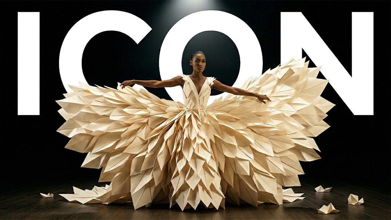 PAPER COUTURE – Origami Fashion Film | ICON (AI Runway)