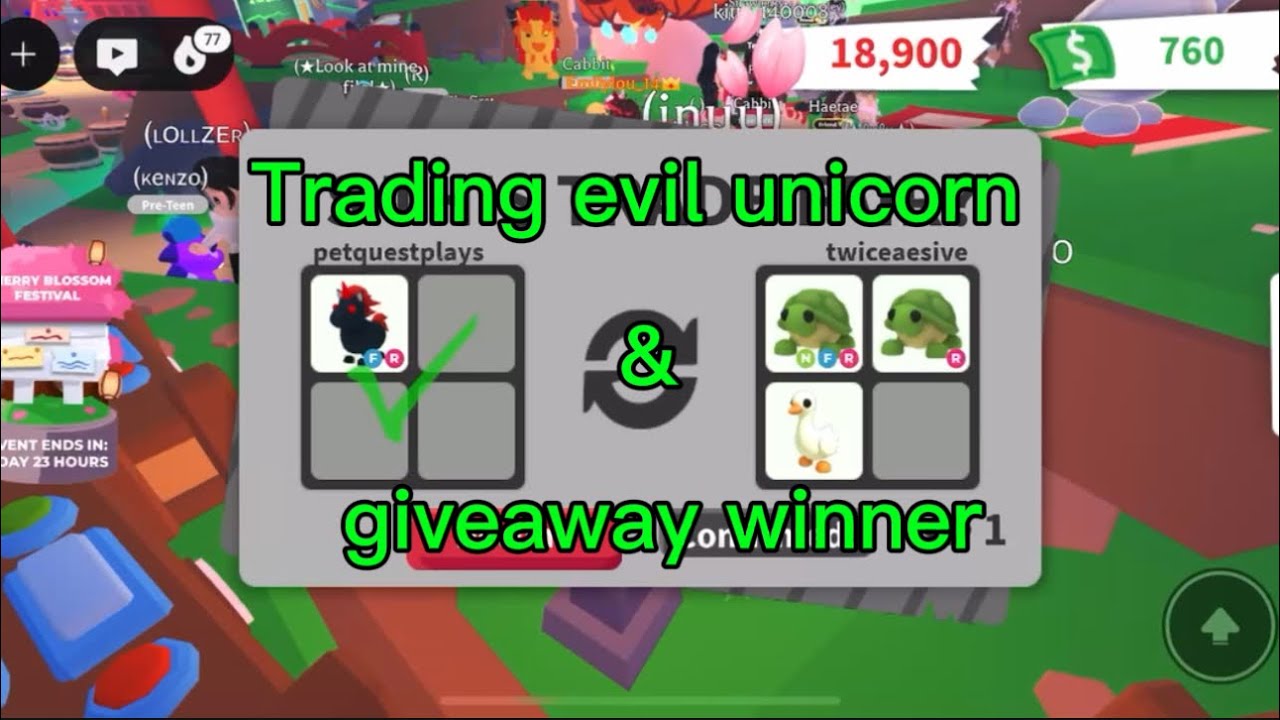 Offers for evil unicorn in :ADOPT ME