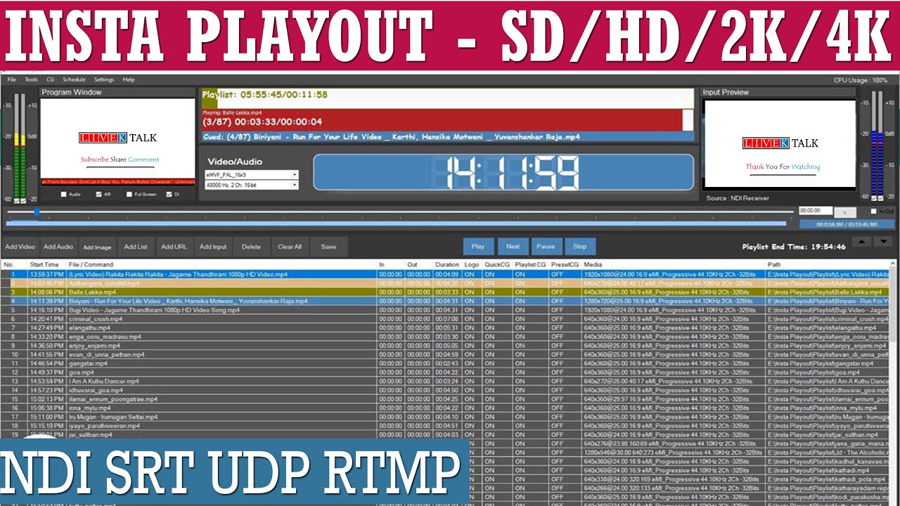 Best Playout Software II Insta Playout Software II Operation Insta Playout Software With Streaming I