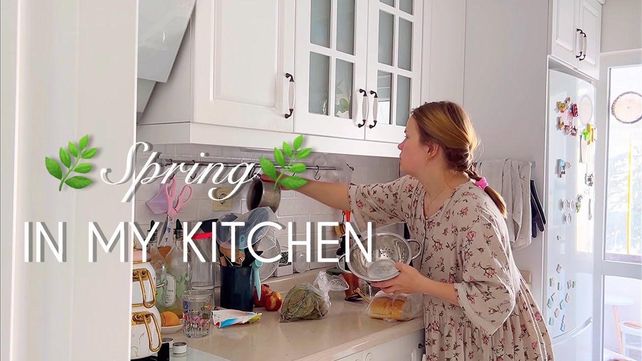 {Clean and Declutter with me} tiding up my cluttered kitchen 🌾No talking No music Real time cleaning