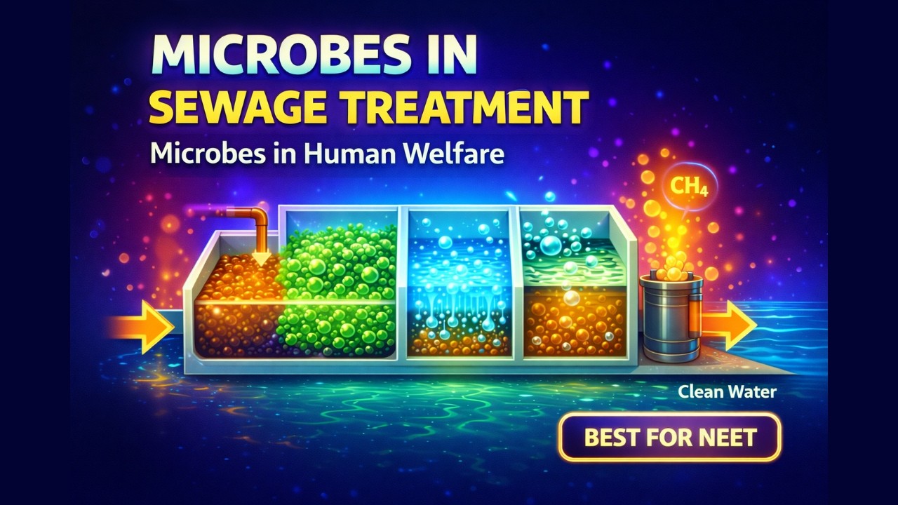 Microbes in Sewage Treatment | NEET Biology | 3d Animation | BEST FOR NEET