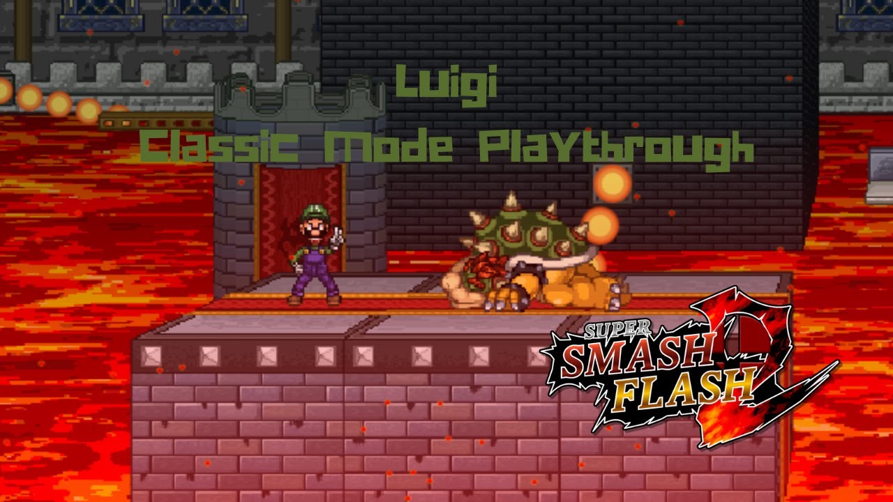 Super Smash Flash 2 - Luigi Classic Mode Playthrough (No Stock loss)