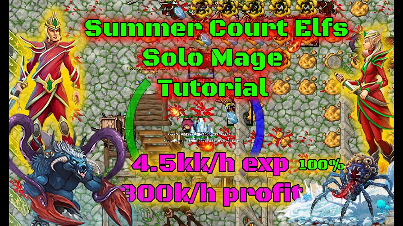 Best Place to Hunt Solo Mage - Summer Court Castle - 4.5kk/h 100% + Profit - Tibia 2021